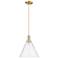Arcadia Berkshire Glass 12"W Bronze Cord Mini Pendant w/ Clear Shade