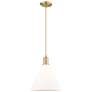 1_Arcadia Berkshire Glass 12"W Bronze Cord Pendant w/ Matte White Shade