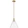 Arcadia Berkshire Glass 12"W Bronze Stem Mini Pendant w/ Clear Shade