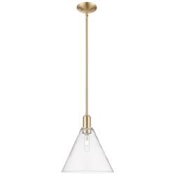 Arcadia Berkshire Glass 12"W Bronze Stem Mini Pendant w/ Clear Shade