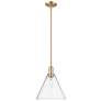 Arcadia Berkshire Glass 12"W Bronze Stem Mini Pendant w/ Seedy Shade