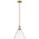 Arcadia Berkshire Glass 12"W Bronze Stem Mini Pendant w/ Seedy Shade