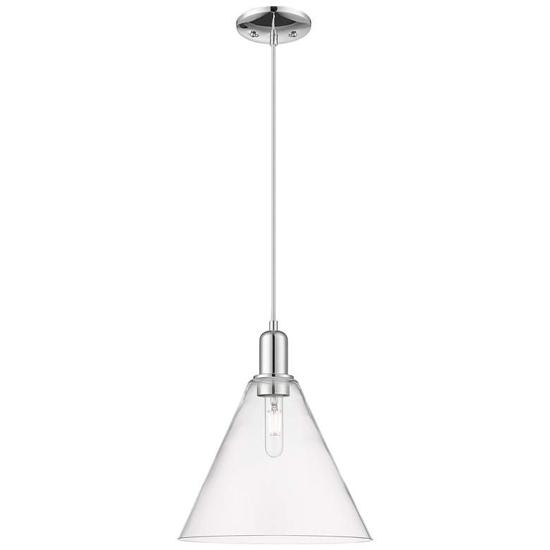 Image 1 Arcadia Berkshire Glass 12"W Chrome Cord Mini Pendant w/ Clear Shade