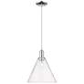 Arcadia Berkshire Glass 12"W Chrome Cord Mini Pendant w/ Clear Shade