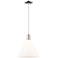 Arcadia Berkshire Glass 12"W Chrome Cord Pendant w/ Matte White Shade