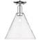 Arcadia Berkshire Glass 12"W Chrome Semi.Flush Mount w/ Clear Shade