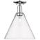Arcadia Berkshire Glass 12"W Chrome Semi.Flush Mount w/ Seedy Shade
