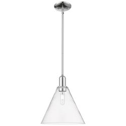 Arcadia Berkshire Glass 12"W Chrome Stem Mini Pendant w/ Clear Shade