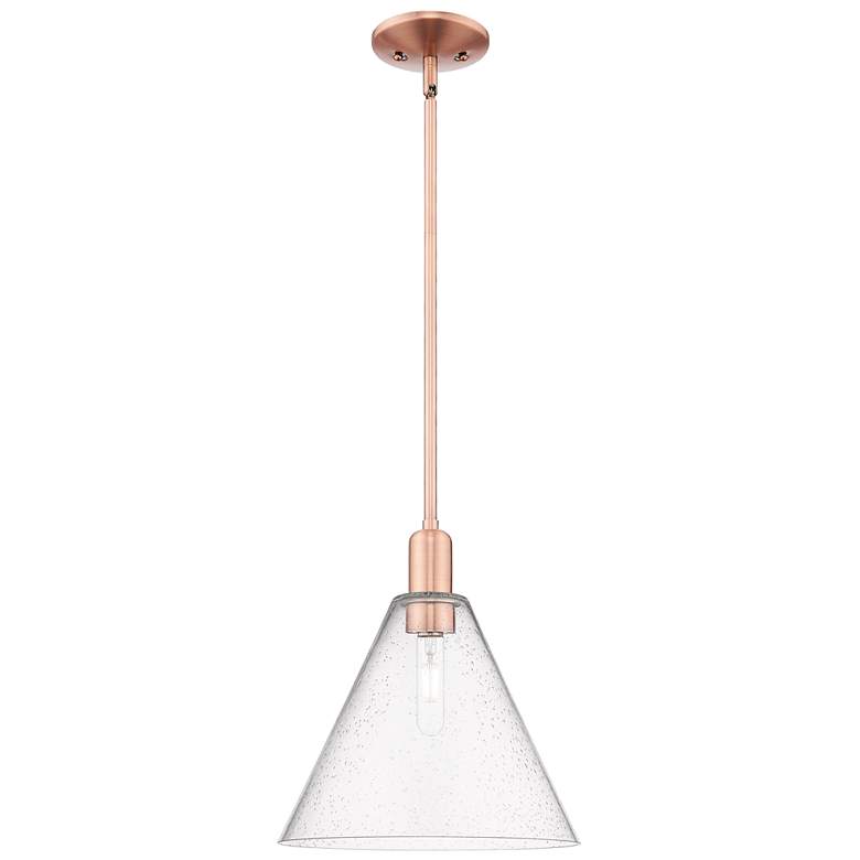 Image 1 Arcadia Berkshire Glass 12"W Copper Stem Mini Pendant w/ Seedy Shade