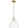 Arcadia Berkshire Glass 12"W Gold Stem Mini Pendant w/ Clear Shade