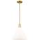 Arcadia Berkshire Glass 12"W Gold Stem Pendant w/ Matte White Shade