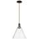 Arcadia Berkshire Glass 12"W Oiled Bronze Cord Pendant w/ Seedy Shade