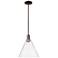 Arcadia Berkshire Glass 12"W Oiled Bronze Stem Pendant w/ Clear Shade