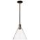 Arcadia Berkshire Glass 12"W Oiled Bronze Stem Pendant w/ Seedy Shade