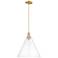 Arcadia Berkshire Glass 16"W Bronze Cord Mini Pendant w/ Clear Shade
