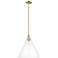 Arcadia Berkshire Glass 16"W Bronze Stem Mini Pendant w/ Clear Shade