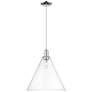 Arcadia Berkshire Glass 16"W Chrome Cord Mini Pendant w/ Clear Shade