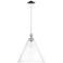 Arcadia Berkshire Glass 16"W Chrome Cord Mini Pendant w/ Clear Shade