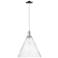 Arcadia Berkshire Glass 16"W Chrome Cord Mini Pendant w/ Seedy Shade