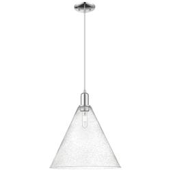 Arcadia Berkshire Glass 16"W Chrome Cord Mini Pendant w/ Seedy Shade