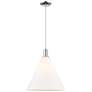 Arcadia Berkshire Glass 16"W Chrome Cord Pendant w/ Matte White Shade