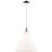 Arcadia Berkshire Glass 16"W Chrome Cord Pendant w/ Matte White Shade