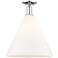 Arcadia Berkshire Glass 16"W Chrome Semi-Flush w/ Matte White Shade