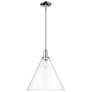 Arcadia Berkshire Glass 16"W Chrome Stem Mini Pendant w/ Clear Shade