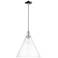 Arcadia Berkshire Glass 16"W Chrome Stem Mini Pendant w/ Clear Shade