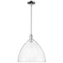 Arcadia Berkshire Glass 16"W Chrome Stem Mini Pendant w/ Seedy Shade