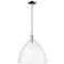 Arcadia Berkshire Glass 16"W Chrome Stem Mini Pendant w/ Seedy Shade