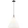 Arcadia Berkshire Glass 16"W Chrome Stem Pendant w/ Matte White Shade