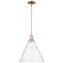 Arcadia Berkshire Glass 16"W Copper Stem Mini Pendant w/ Seedy Shade