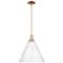 Arcadia Berkshire Glass 16"W Copper Stem Mini Pendant w/ Seedy Shade