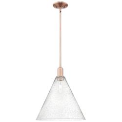 Arcadia Berkshire Glass 16"W Copper Stem Mini Pendant w/ Seedy Shade