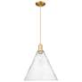 Arcadia Berkshire Glass 16"W Gold Cord Mini Pendant w/ Seedy Shade