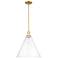 Arcadia Berkshire Glass 16"W Gold Stem Mini Pendant w/ Clear Shade