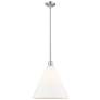 1_Arcadia Berkshire Glass 16"W Nickel Stem Pendant w/ Matte White Shade