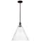Arcadia Berkshire Glass 16"W Oiled Bronze Stem Pendant w/ Seedy Shade