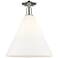 Arcadia Berkshire Glass 16"W Polished Nickel Semi-Flush w/ White Shade