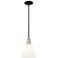 Arcadia Berkshire Glass 8"W Black Brass Stem Pendant w/ White Shade