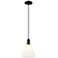 Arcadia Berkshire Glass 8"W Black Cord Pendant w/ Matte White Shade