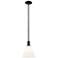 Arcadia Berkshire Glass 8"W Black Stem Pendant w/ Matte White Shade