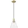 1_Arcadia Berkshire Glass 8"W Brass Cord Mini Pendant w/ Seedy Shade