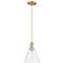 Arcadia Berkshire Glass 8"W Bronze Cord Mini Pendant w/ Clear Shade