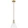 Arcadia Berkshire Glass 8"W Bronze Stem Mini Pendant w/ Clear Shade