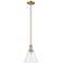 Arcadia Berkshire Glass 8"W Bronze Stem Mini Pendant w/ Seedy Shade