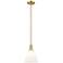 Arcadia Berkshire Glass 8"W Bronze Stem Pendant w/ Matte White Shade