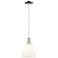 Arcadia Berkshire Glass 8"W Chrome Cord Pendant w/ Matte White Shade