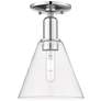 Arcadia Berkshire Glass 8"W Chrome Semi.Flush Mount w/ Clear Shade
